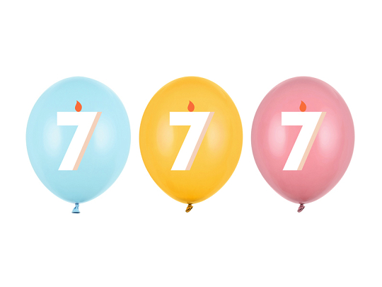 Balloons 30 cm, 7, mix (1 pkt / 50 pc.)