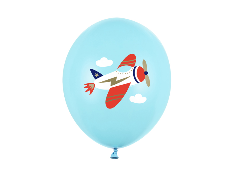 Latexballong – Flygplan – 30-årsdag – pastell – ljusblå – 30 cm