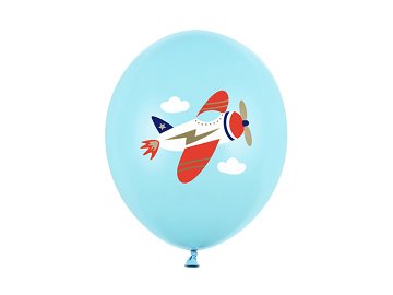 Ballons 30 cm, Flugzeug, Pastel Light Blue (1 VPE / 50 Stk.)