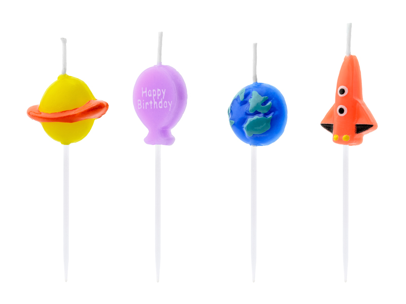 Tårtljus – Rymd – 3 cm – 4-pack