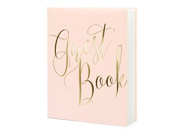 Gästebuch Guest book, 20x24,5cm, puderrosa, 22 Blatt