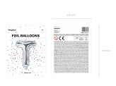 Foil Balloon Letter ''T'', 35cm, silver