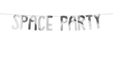Banner Space - Space Party, silver,  13x96cm