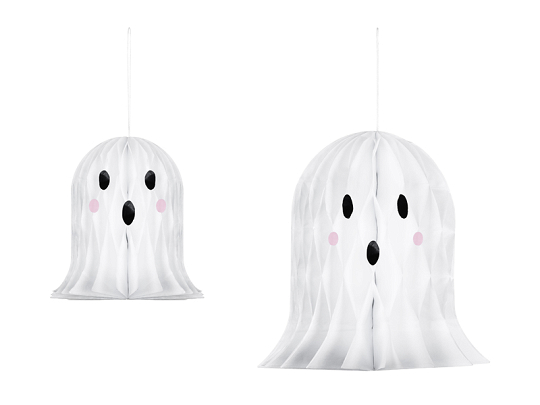 Paper Ghost Decorations, white, 20-30cm (1 pkt / 2 pc.)