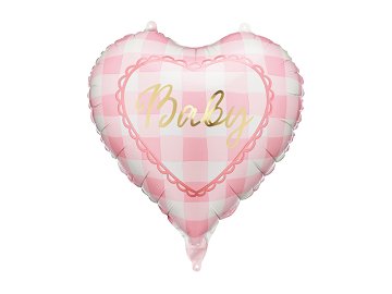 Balon foliowy serce Baby, 35 cm, jasnoróżowy