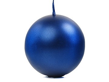 Candle Sphere, metallic, navy blue, 8cm (1 pkt / 6 pc.)
