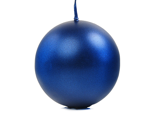 Bougie Sphère métallique, bleu marine, 8cm (1 pqt. / 6 pc.)