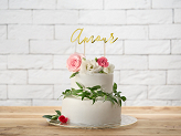 Cake topper Amour, gold, 22.5cm