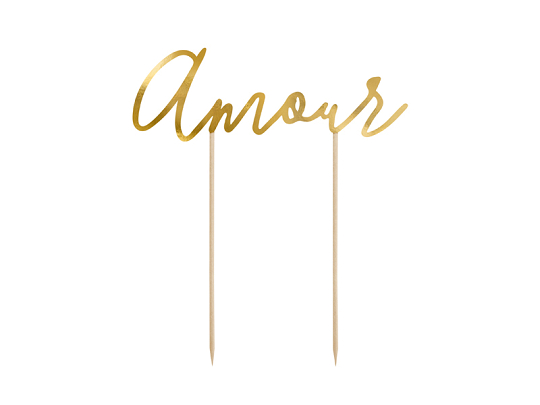 Cake topper Amour, gold, 22.5cm