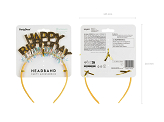 Stirnband Happy Birthday, 14.5x19 cm, Gold