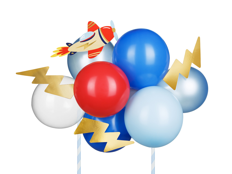 Tårttoppers – Ballongtopper Flygplan – mix – 29 cm