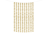 Party curtain - Flowers, gold, 100x210cm
