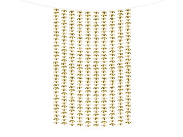 Party curtain - Flowers, gold, 100x210cm