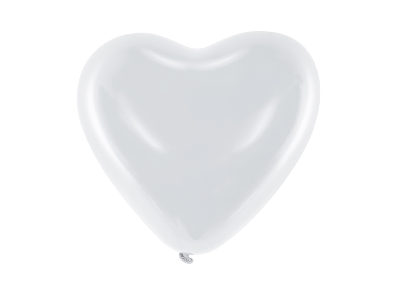 Latexballong – Hjärtan – pastell – vit