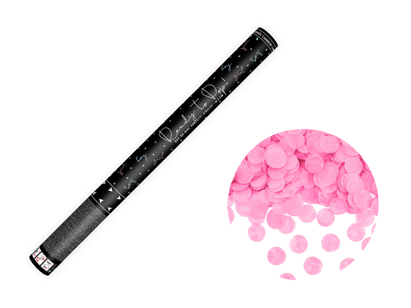 Konfettikanon – Gender Reveal – rosa – 60 cm