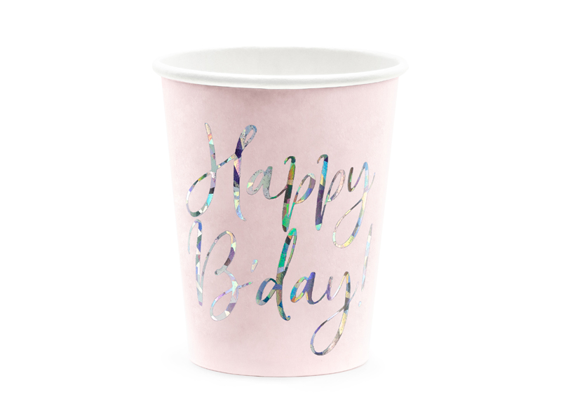Muggar – Happy Birthday – rosa – 6-pack