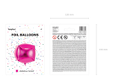 Ballon Mylar Cubic, 35x35x35cm, rose foncé