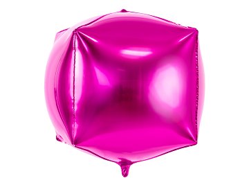 Balon foliowy Sześcian, 35x35x35cm, ciemny różowy
