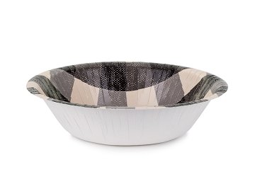 Checkered paper bowls, mix, 17x4.5 cm (1 pkt / 6 pc.)