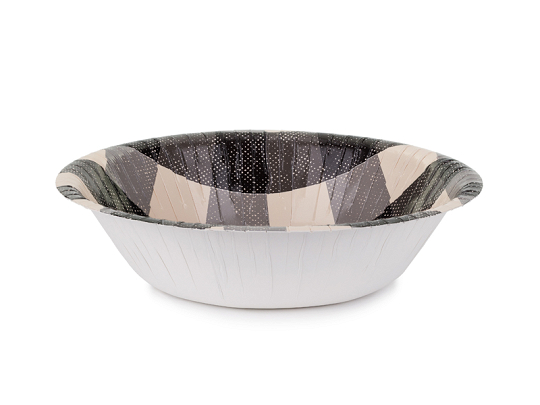 Checkered paper bowls, mix, 17x4.5 cm (1 pkt / 6 pc.)