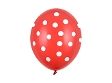 Ballons 30 cm, Pois, Rouge coquelicot pastel (1 pqt. / 6 pc.)