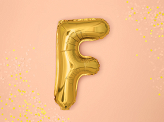 Foil Balloon Letter ''F'', 35cm, gold