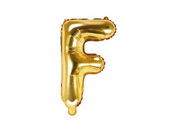 Balon foliowy Litera ''F'', 35cm, złoty