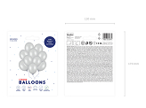 Strong Balloons 27cm, Metallic Silver Snow (1 pkt / 10 pc.)