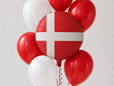 Ballon aluminium Drapeau du Danemark, 35 cm, assortiment
