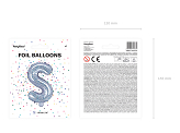 Balon foliowy Litera ''S'', 35cm, holograficzny