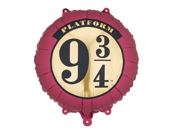 Balon foliowy Harry Potter Peron 9 3/4, 35 cm, bordowo-beżowy