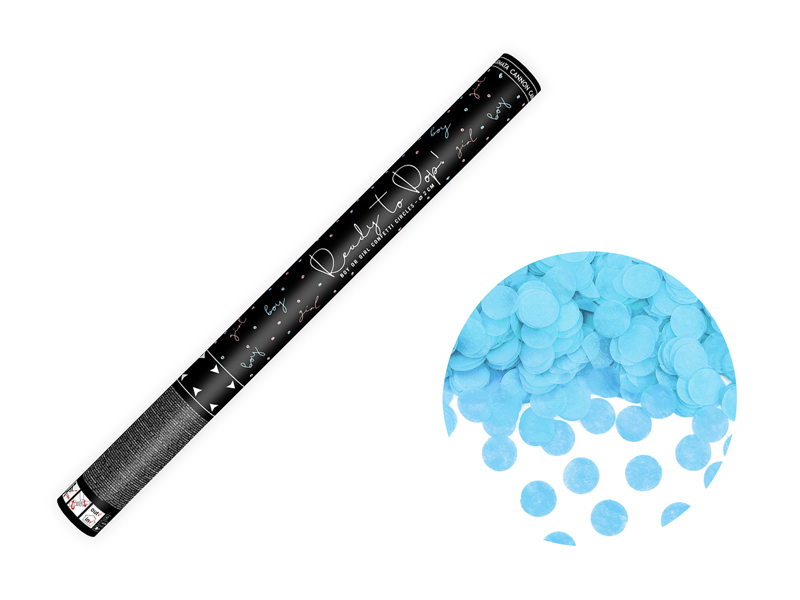 Konfettikanon – Gender Reveal – blå – 60 cm