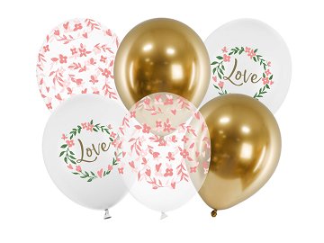 Ballons 30 cm, Love, mix (1 VPE / 6 Stk.)