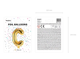 Ballon Mylar lettre ''C'', 35cm, or