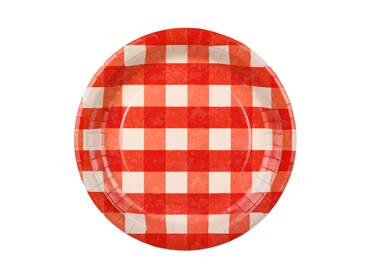 Paper plates checkered, mix, 27 cm (1 pkt / 6 pc.)