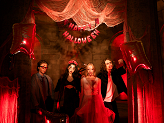Banner Happy Halloween with cleavers, 120 cm, red