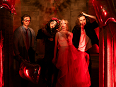 Banner Happy Halloween with cleavers, 120 cm, red