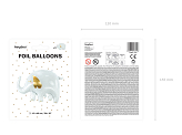 Ballon en Mylar Elephant, 83x58 cm, mélange