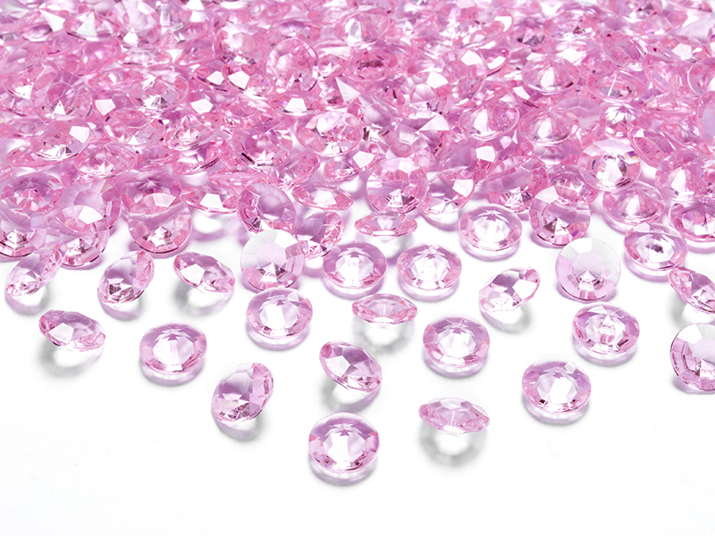 Diamantkonfetti – ljusrosa – 12 mm – 100-pack