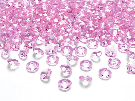 Diamentowe konfetti, j. różowy, 12mm (1 op. / 100 szt.)