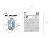 Balon foliowy Litera ''O'', 35cm, holograficzny