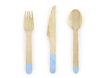 Wooden Cutlery, light blue, 16cm (1 pkt / 18 pc.)