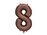 Balon foliowy Cyfra '8', 86cm, mocca