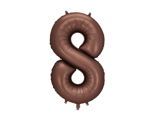 Balon foliowy Cyfra '8', 86cm, mocca