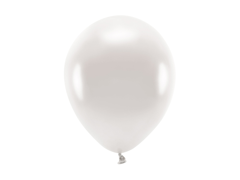Latexballong ECO – metallisk – pärlvit – 26 cm – 10-pack
