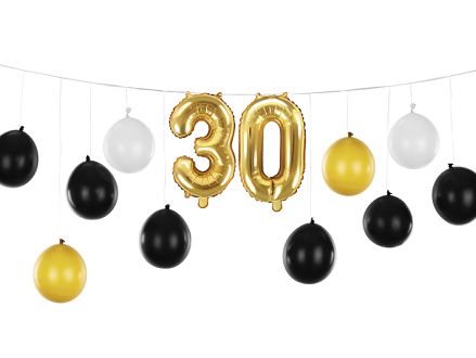 Girlanda balonowa 3w1 - 30 urodziny, mix, 260x32cm