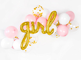 Foil balloon Girl, gold, 77x70cm