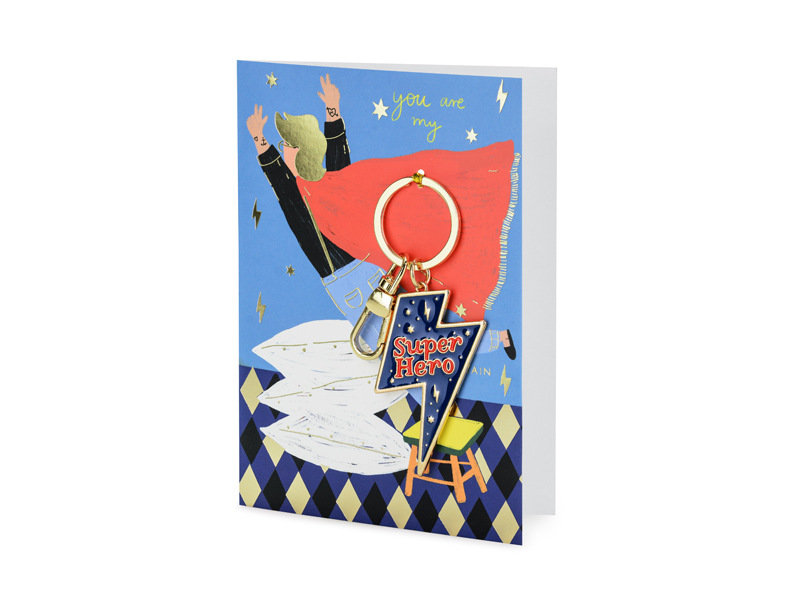 Grattiskort – keychain Super Hero – 12x16 cm