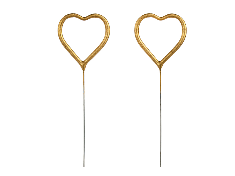 Tomtebloss – Hjärta – guld – 16.5 cm – 2-pack