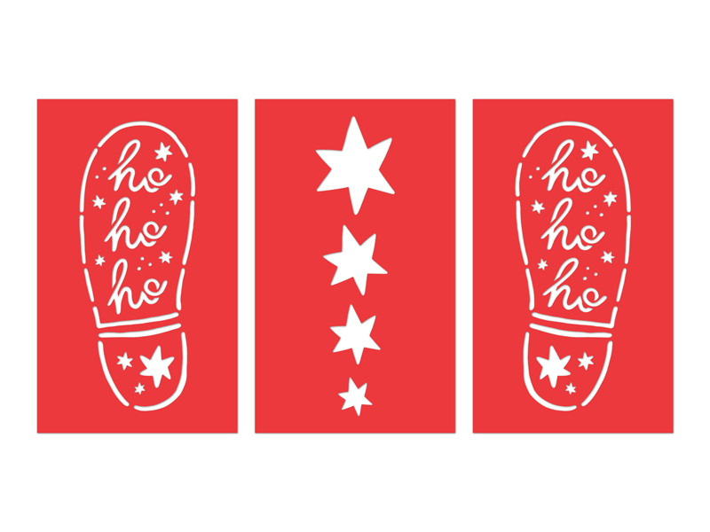 santa footprint stencils